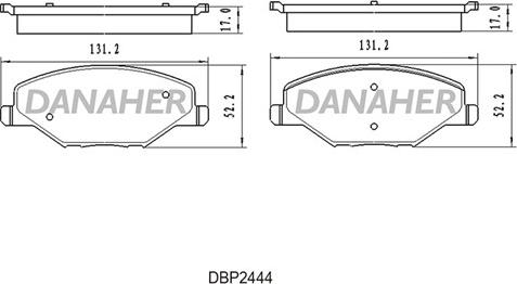 Danaher DBP2444 - Тормозные колодки, дисковые, комплект www.autospares.lv