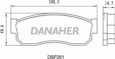 Danaher DBP261 - Bremžu uzliku kompl., Disku bremzes www.autospares.lv