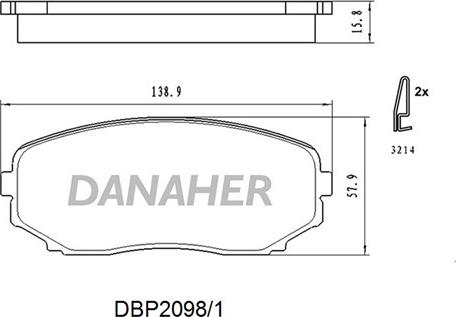 Danaher DBP2098/1 - Brake Pad Set, disc brake www.autospares.lv