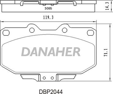 Danaher DBP2044 - Bremžu uzliku kompl., Disku bremzes www.autospares.lv