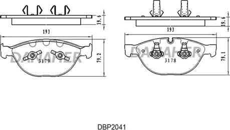 Danaher DBP2041 - Bremžu uzliku kompl., Disku bremzes www.autospares.lv