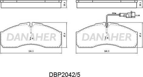 Danaher DBP2042/5 - Bremžu uzliku kompl., Disku bremzes www.autospares.lv