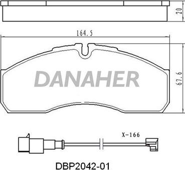 Danaher DBP2042-01 - Bremžu uzliku kompl., Disku bremzes www.autospares.lv