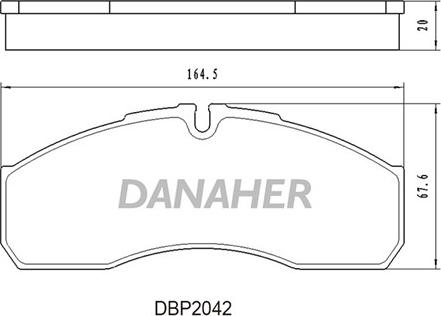 Danaher DBP2042 - Bremžu uzliku kompl., Disku bremzes www.autospares.lv