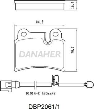 Danaher DBP2061/1 - Bremžu uzliku kompl., Disku bremzes autospares.lv