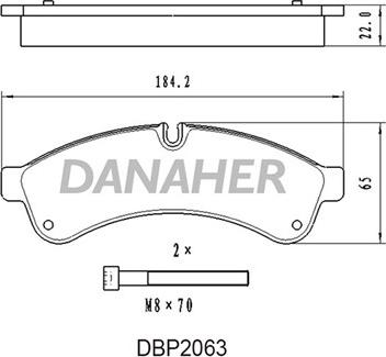 Danaher DBP2063 - Тормозные колодки, дисковые, комплект www.autospares.lv