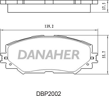 Danaher DBP2002 - Brake Pad Set, disc brake www.autospares.lv