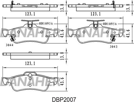 Danaher DBP2007 - Bremžu uzliku kompl., Disku bremzes autospares.lv