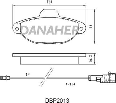 Danaher DBP2013 - Тормозные колодки, дисковые, комплект www.autospares.lv