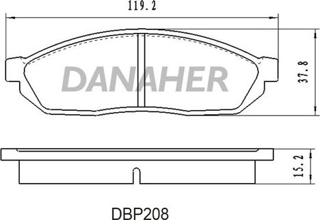 Danaher DBP208 - Bremžu uzliku kompl., Disku bremzes www.autospares.lv