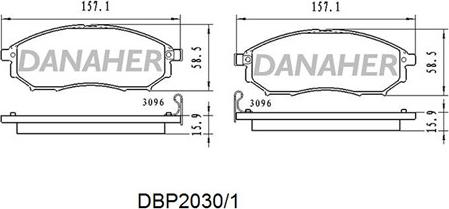 Danaher DBP2030/1 - Bremžu uzliku kompl., Disku bremzes www.autospares.lv