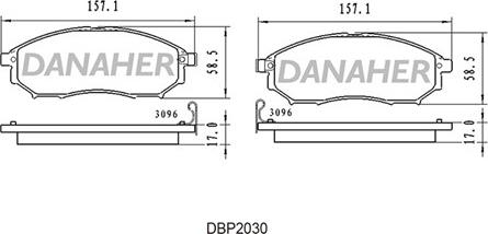 Danaher DBP2030 - Bremžu uzliku kompl., Disku bremzes www.autospares.lv