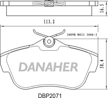 Danaher DBP2071 - Bremžu uzliku kompl., Disku bremzes autospares.lv