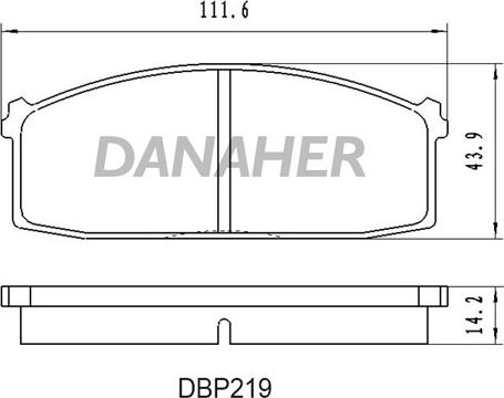 Danaher DBP219 - Brake Pad Set, disc brake www.autospares.lv