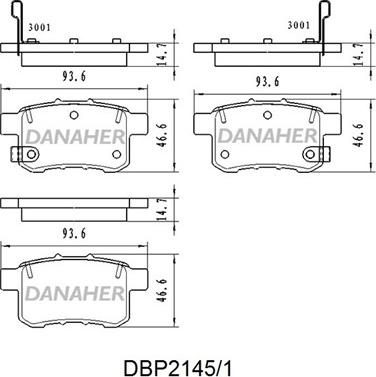 Danaher DBP2145/1 - Bremžu uzliku kompl., Disku bremzes www.autospares.lv