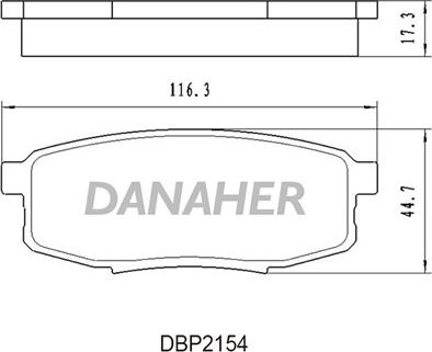 Danaher DBP2154 - Тормозные колодки, дисковые, комплект www.autospares.lv