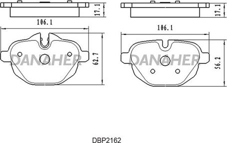 Danaher DBP2162 - Bremžu uzliku kompl., Disku bremzes autospares.lv