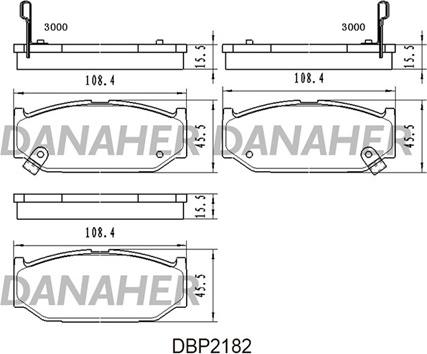 Danaher DBP2182 - Bremžu uzliku kompl., Disku bremzes autospares.lv