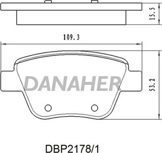 Danaher DBP2178/1 - Тормозные колодки, дисковые, комплект www.autospares.lv