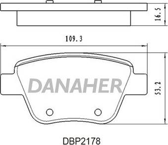 Danaher DBP2178 - Тормозные колодки, дисковые, комплект www.autospares.lv