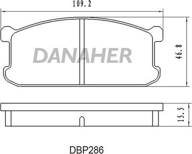 Danaher DBP286 - Тормозные колодки, дисковые, комплект www.autospares.lv