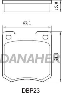 Danaher DBP23 - Bremžu uzliku kompl., Disku bremzes www.autospares.lv