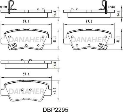 Danaher DBP2295 - Bremžu uzliku kompl., Disku bremzes autospares.lv