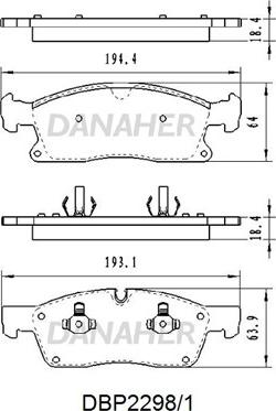 Danaher DBP2298/1 - Bremžu uzliku kompl., Disku bremzes autospares.lv