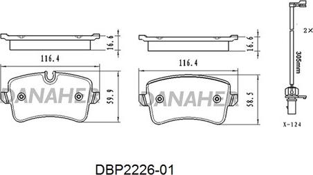 Danaher DBP2226-01 - Bremžu uzliku kompl., Disku bremzes www.autospares.lv