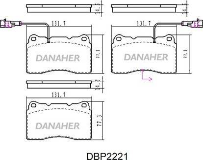 Danaher DBP2221 - Bremžu uzliku kompl., Disku bremzes autospares.lv