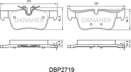 Danaher DBP2719 - Bremžu uzliku kompl., Disku bremzes www.autospares.lv