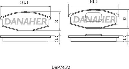 Danaher DBP745/2 - Bremžu uzliku kompl., Disku bremzes autospares.lv