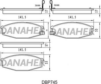 Danaher DBP745 - Bremžu uzliku kompl., Disku bremzes autospares.lv