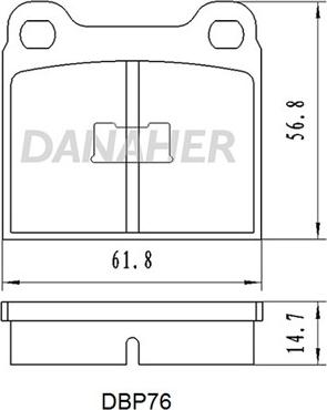 Danaher DBP76 - Brake Pad Set, disc brake www.autospares.lv