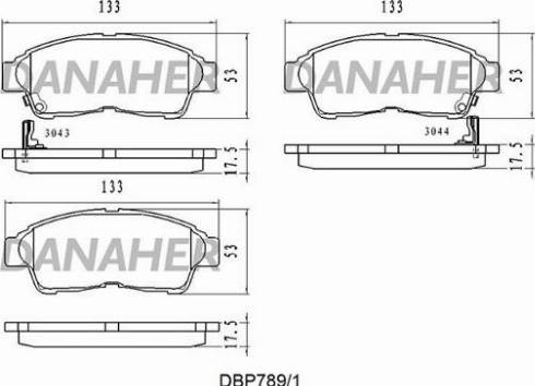 Danaher DBP789/1 - Bremžu uzliku kompl., Disku bremzes autospares.lv