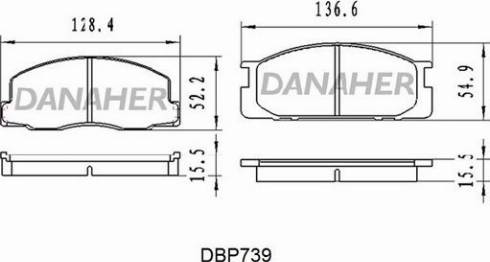 Danaher DBP739 - Brake Pad Set, disc brake www.autospares.lv