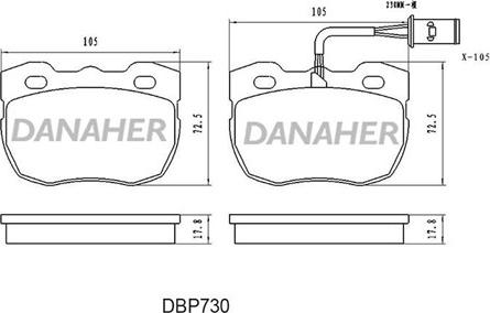 Danaher DBP730 - Bremžu uzliku kompl., Disku bremzes autospares.lv