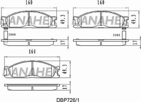 Danaher DBP726/1 - Bremžu uzliku kompl., Disku bremzes www.autospares.lv