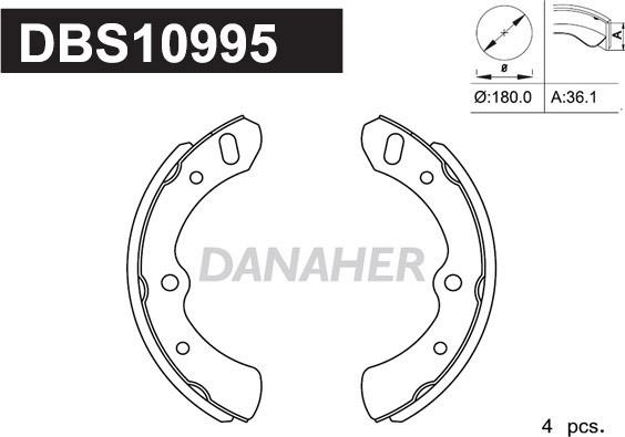 Danaher DBS10995 - Bremžu loku komplekts autospares.lv