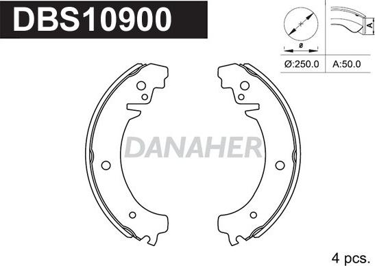 Danaher DBS10900 - Brake Shoe Set www.autospares.lv