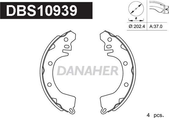 Danaher DBS10939 - Brake Shoe Set www.autospares.lv