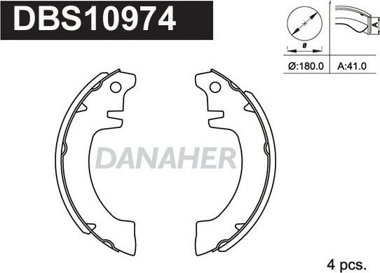 Danaher DBS10974 - Bremžu loku komplekts autospares.lv