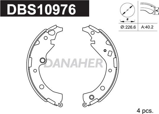 Danaher DBS10976 - Bremžu loku komplekts www.autospares.lv