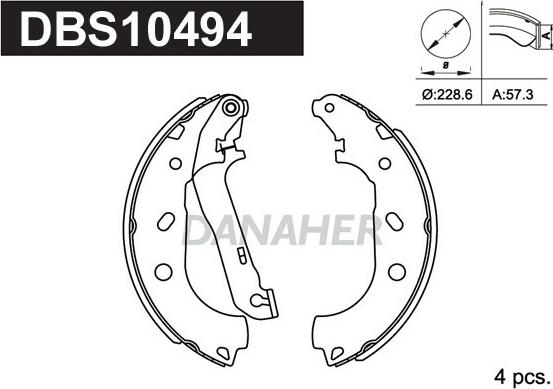 Danaher DBS10494 - Bremžu loku komplekts autospares.lv