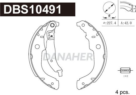 Danaher DBS10491 - Brake Shoe Set www.autospares.lv