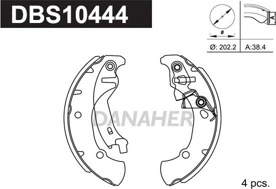 Danaher DBS10444 - Bremžu loku komplekts autospares.lv