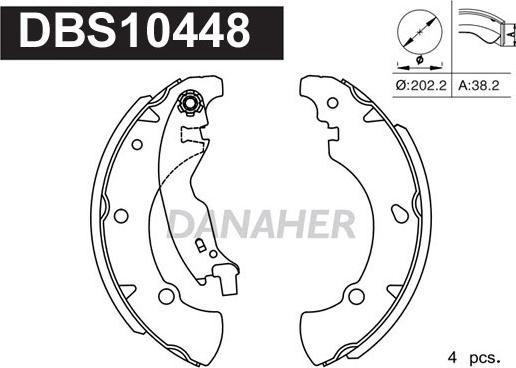 Danaher DBS10448 - Bremžu loku komplekts autospares.lv