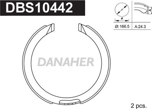 Danaher DBS10442 - Brake Shoe Set, parking brake www.autospares.lv