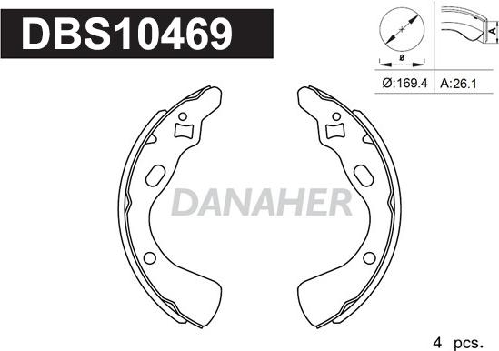 Danaher DBS10469 - Bremžu loku komplekts autospares.lv