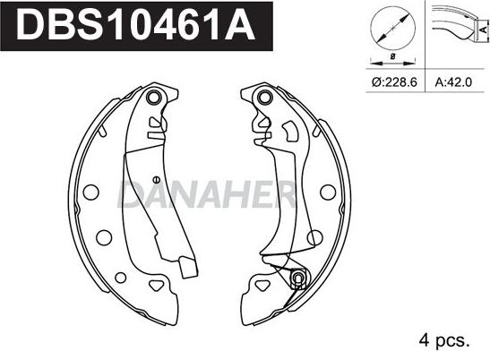 Danaher DBS10461A - Bremžu loku komplekts autospares.lv